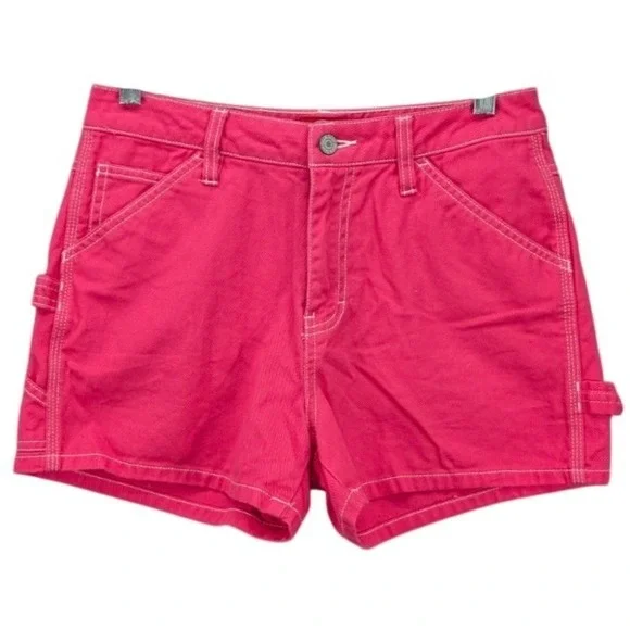 Dickies Denim Shorts Womens Hot Pink Twill Cotton Carpenter Juniors‎ Sz 1/25 Y2K - Picture 4 of 10